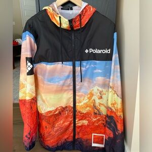 Polaroid Mountain Print Windbreaker Jacket, Men’s Medium